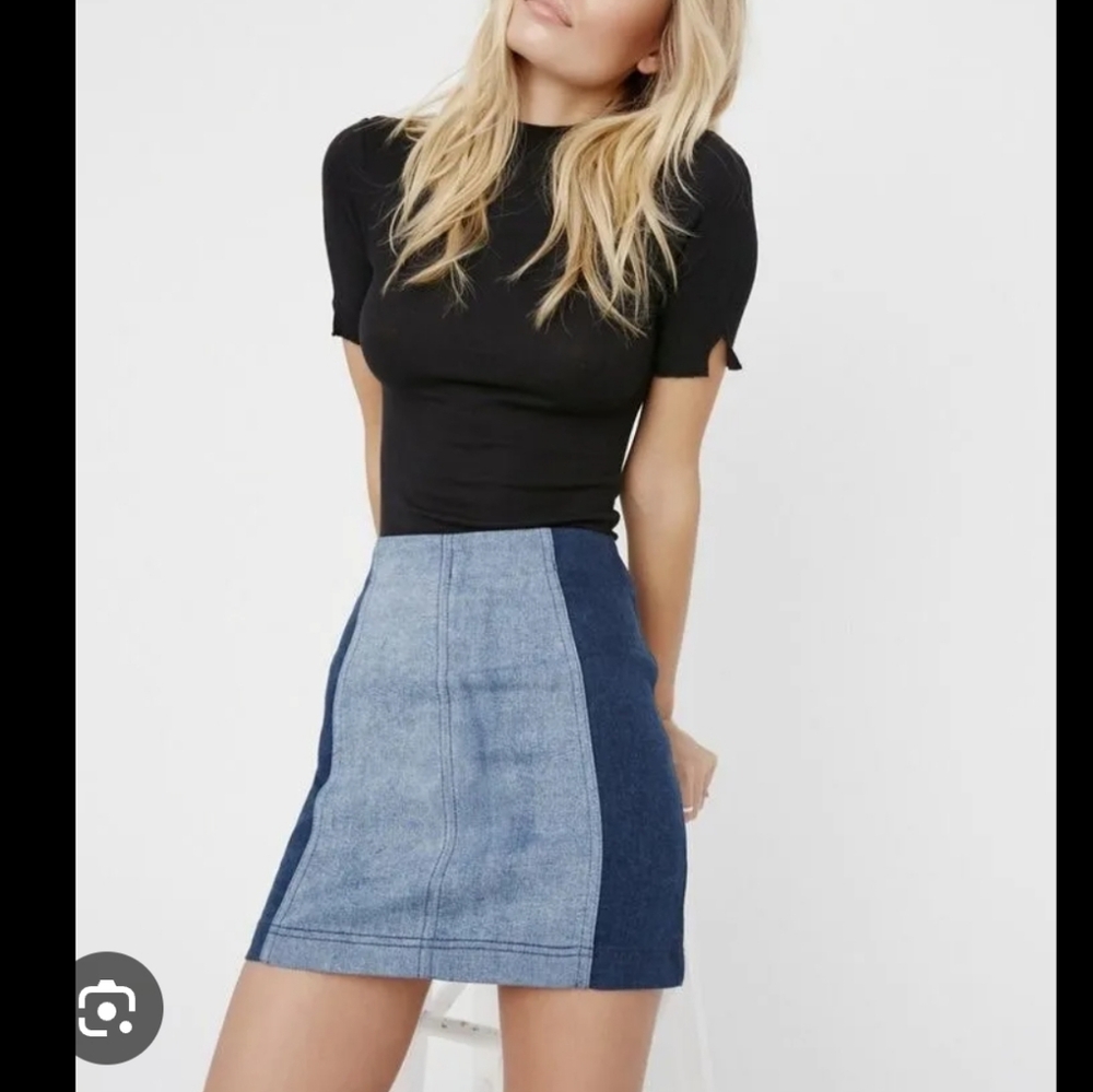 Free People Modern Femme Stretch Colorblock skirt